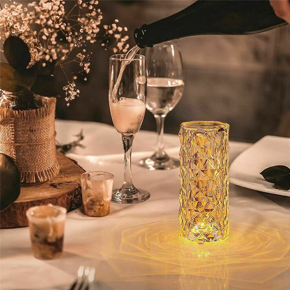 RGB Crystal Diamond Table Lamp – 16-Color Touch & Remote Control - RGBlyte