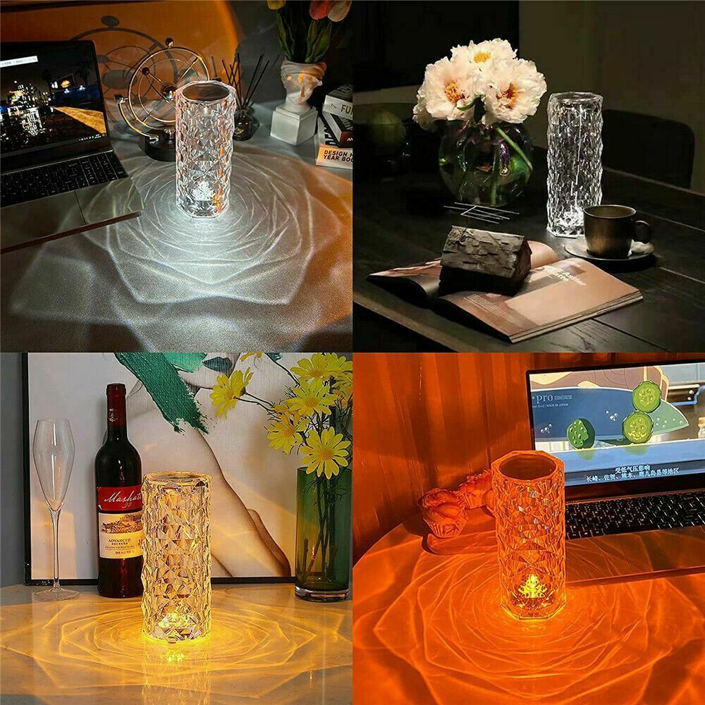 RGB Crystal Diamond Table Lamp – 16-Color Touch & Remote Control - RGBlyte